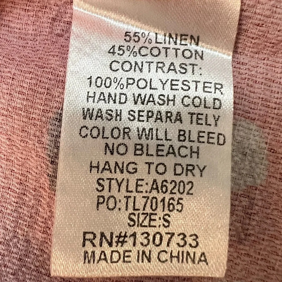 Umgee Vibrant Orange Printed Back Ragged Hem & Sleeves Blouse. Size Small. - Picture 9 of 11